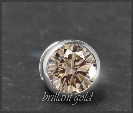 Brillant Anhänger 585 Gold; 0,97ct, champagner